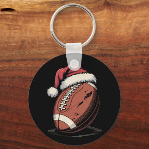 American Football Santa Hat Sports Christmas Xmas  Keychain