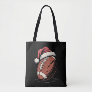American Football Santa Hat Sports Christmas Xmas Tote Bag