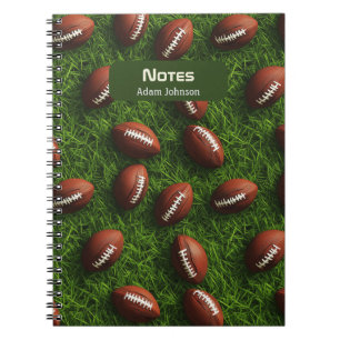 American Football Seamless Sports Pattern Notebook
