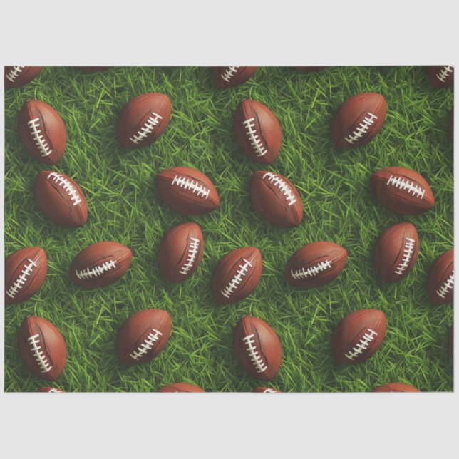 American Football Seamless Sports Pattern Tissue Paper (Front)