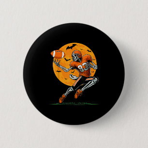 American Football Skeleton Boys Halloween Football 2 Inch Round Button
