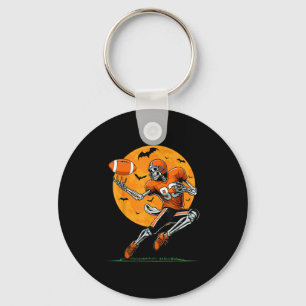 American Football Skeleton Boys Halloween Football Keychain