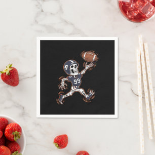 American Football Skeleton Halloween Football Napkin