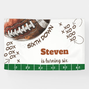 American football sport ball kids birthday banner