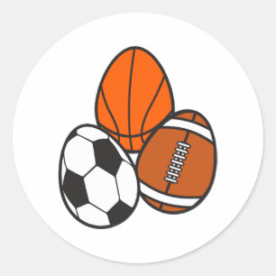 American Football Sports Soccer Basketball Easter Classic Round Sticker