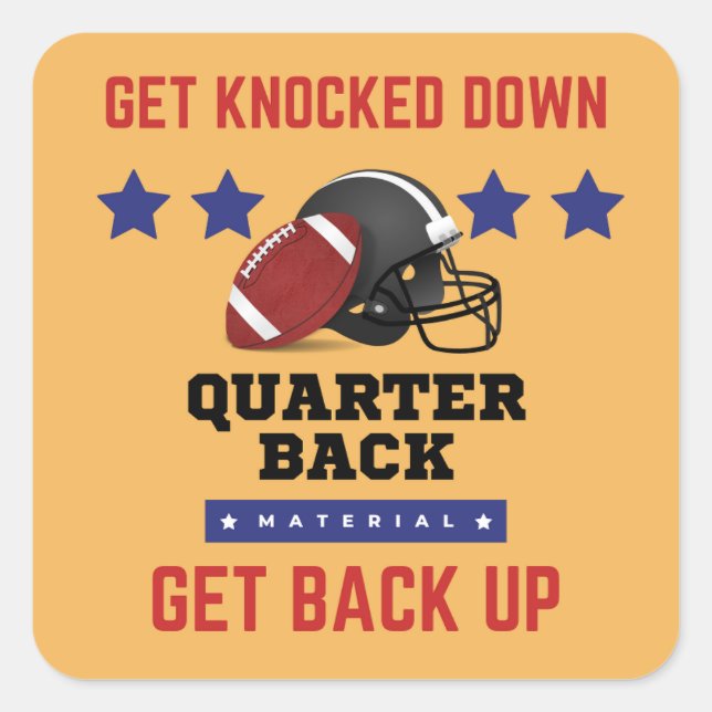 American Football Square Sticker (Front)