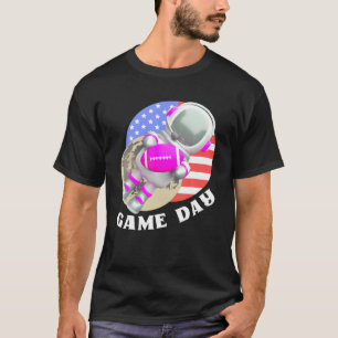 American Football T Game Day, USA Flag Astronaut M T-Shirt