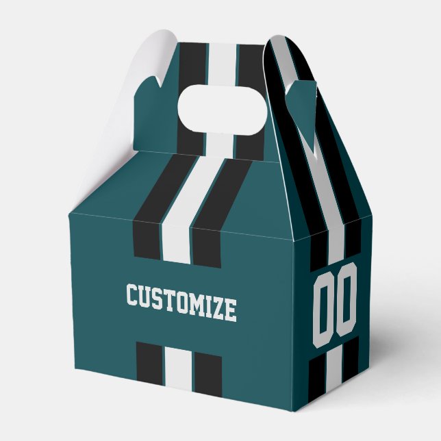 American Football Team Colours Teal Favor Box (Front Side)