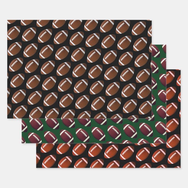 American Football Theme Wrapping Paper Sheet (Set)