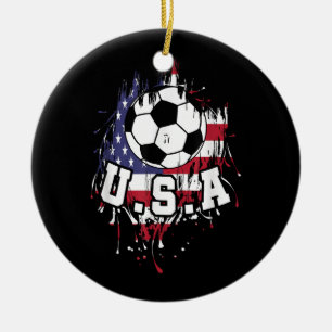American Football USA Ceramic Ornament