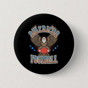 American Football USA Flag 2 Inch Round Button