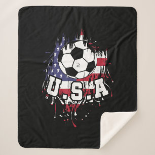 American Football USA Sherpa Blanket