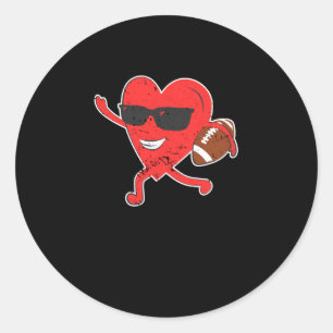 American Football Valentine's Day Love Sports Run Classic Round Sticker