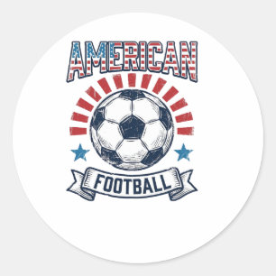 American Football Vintage Soccer Ball Shirt Design Classic Round Sticker
