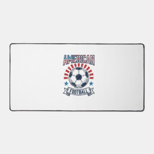 American Football Vintage Soccer Ball Shirt Design Desk Mat