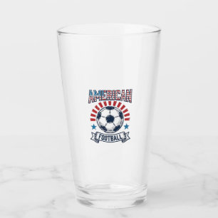 American Football Vintage Soccer Ball Shirt Design Glass