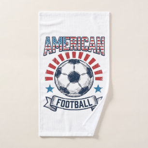 American Football Vintage Soccer Ball Shirt Design Hand Towel