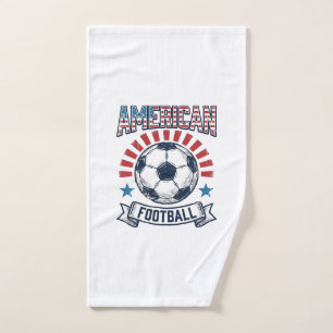 American Football Vintage Soccer Ball Shirt Design Hand Towel
