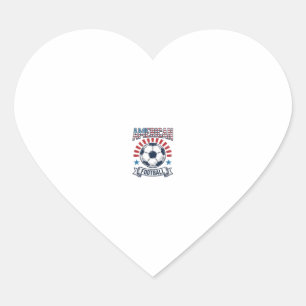 American Football Vintage Soccer Ball Shirt Design Heart Sticker