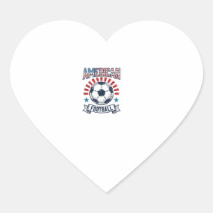 American Football Vintage Soccer Ball Shirt Design Heart Sticker