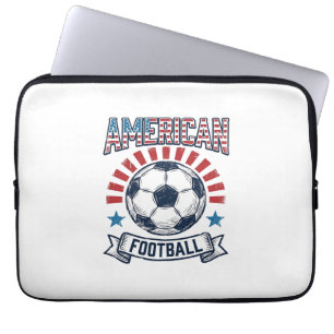 American Football Vintage Soccer Ball Shirt Design Laptop Sleeve