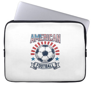 American Football Vintage Soccer Ball Shirt Design Laptop Sleeve
