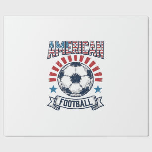 American Football Vintage Soccer Ball Shirt Design Wrapping Paper