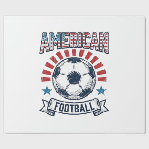 American Football Vintage Soccer Ball Shirt Design Wrapping Paper