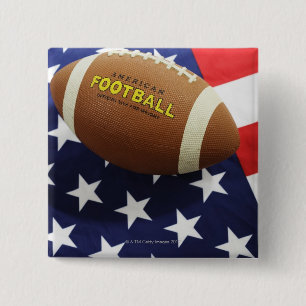 American football with the US flag 2 Inch Square Button