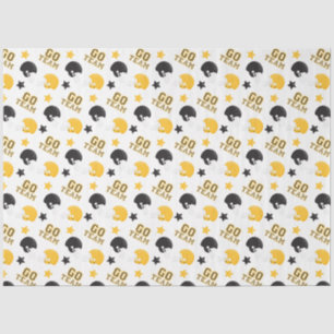 American Football Yellow and Black Patterns Tissue Paper