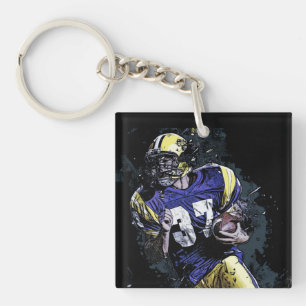 American footballer in cartoon style  keychain