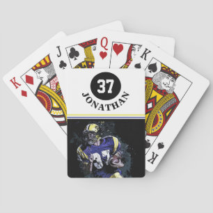 American footballer in cartoon style personalized  playing cards