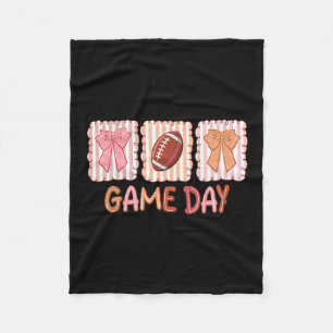 American Footll Game Day Thanksgiving Coquette Bow Fleece Blanket