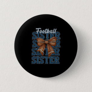 American Footll Sister Coquette Bow Thanksgiving F 2 Inch Round Button