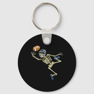 American Footll Skeleton Halloween Men Boys Footll Keychain
