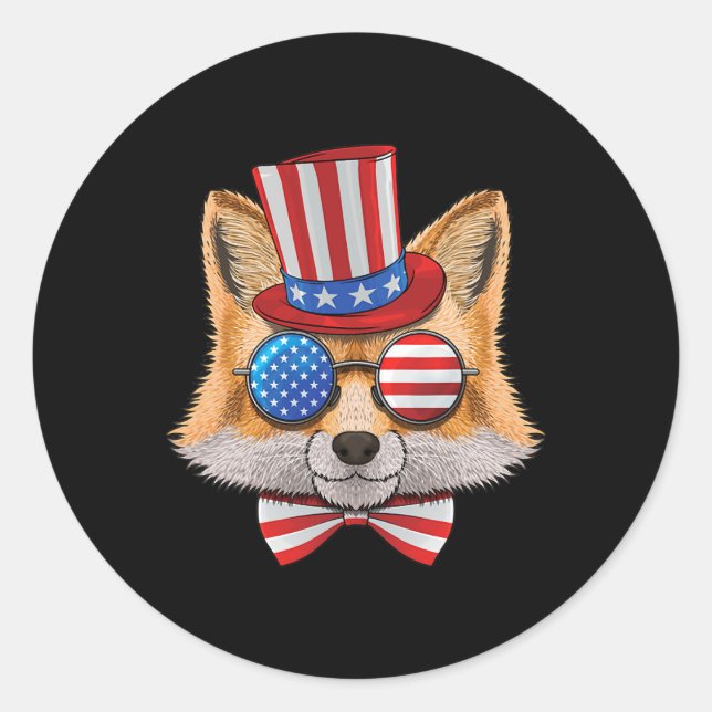 American Fox USA Uncle Sam Hat 289 Classic Round Sticker (Front)