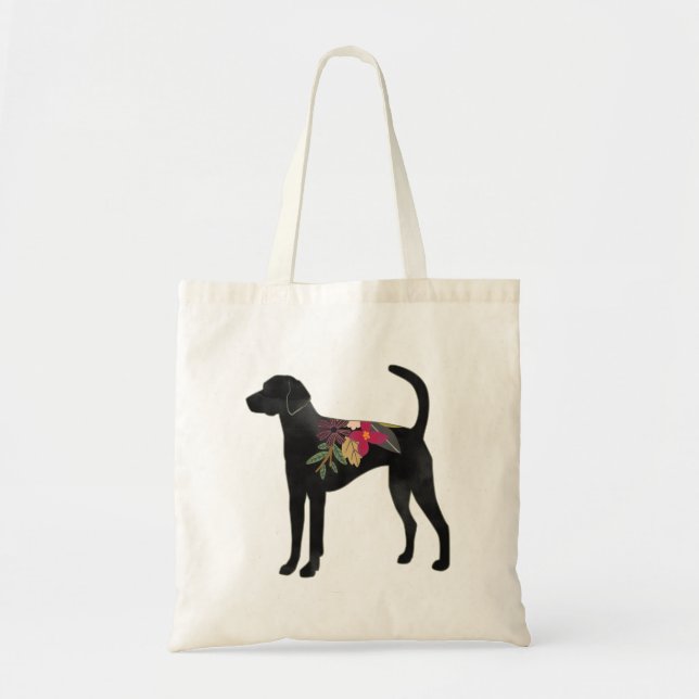 American Foxhound Boho Dog Breed Silhouette Tote Bag (Front)