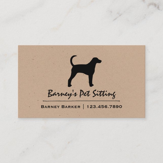 American Foxhound Dog Breed Silhouette Business Card (Front)