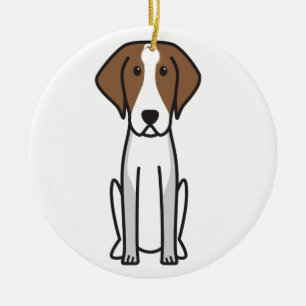 American Foxhound Dog Cartoon Ceramic Ornament