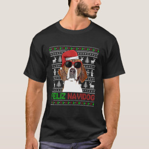 American Foxhound Dog Feliz Navidog Funny Christma T-Shirt