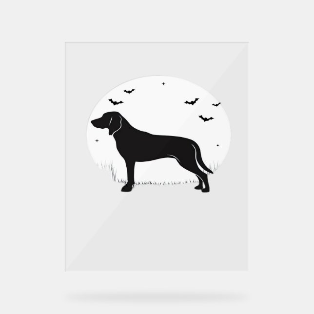 American Foxhound Dog - Halloween Moon Silhouette (Recto)