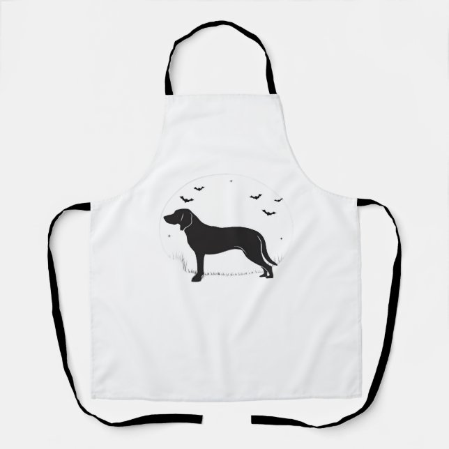 American Foxhound Dog – Halloween Moon Silhouette  Apron (Front)