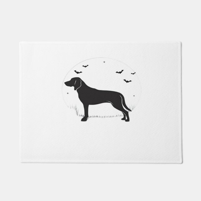 American Foxhound Dog – Halloween Moon Silhouette  Doormat (Front)