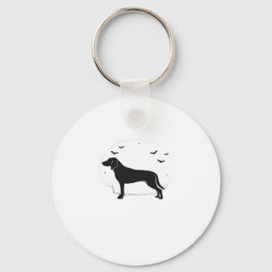 American Foxhound Dog � Halloween Moon Silhouette  Keychain