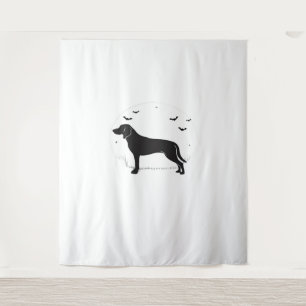 American Foxhound Dog – Halloween Moon Silhouette  Tapestry