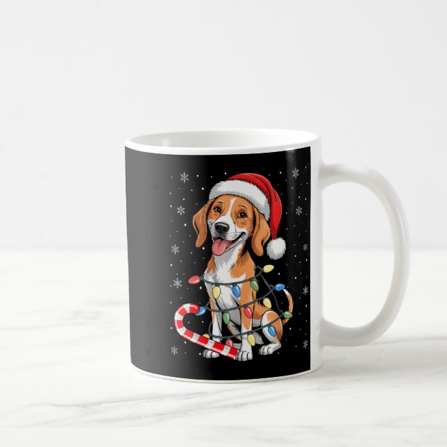 American Foxhound Dog Ugly Christmas Candy Cane Tr Coffee Mug (Right)