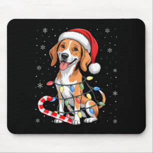 American Foxhound Dog Ugly Christmas Candy Cane Tr Mouse Pad