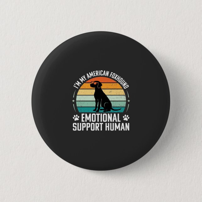 American Foxhound Emotional Support Human Dog 2 Inch Round Button (Front)