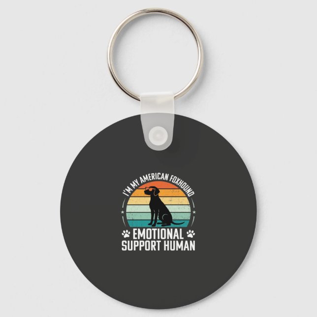 American Foxhound Emotional Support Human Dog Keychain (Front)