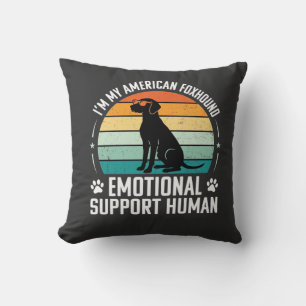 American Foxhound Emotional Support Human Dog Throw Pillow